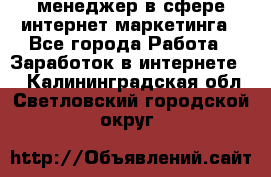 менеджер в сфере интернет-маркетинга - Все города Работа » Заработок в интернете   . Калининградская обл.,Светловский городской округ 